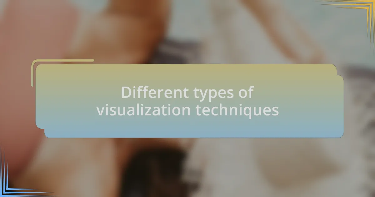 Different types of visualization techniques