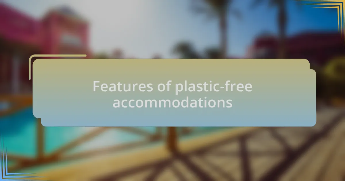 Features of plastic-free accommodations